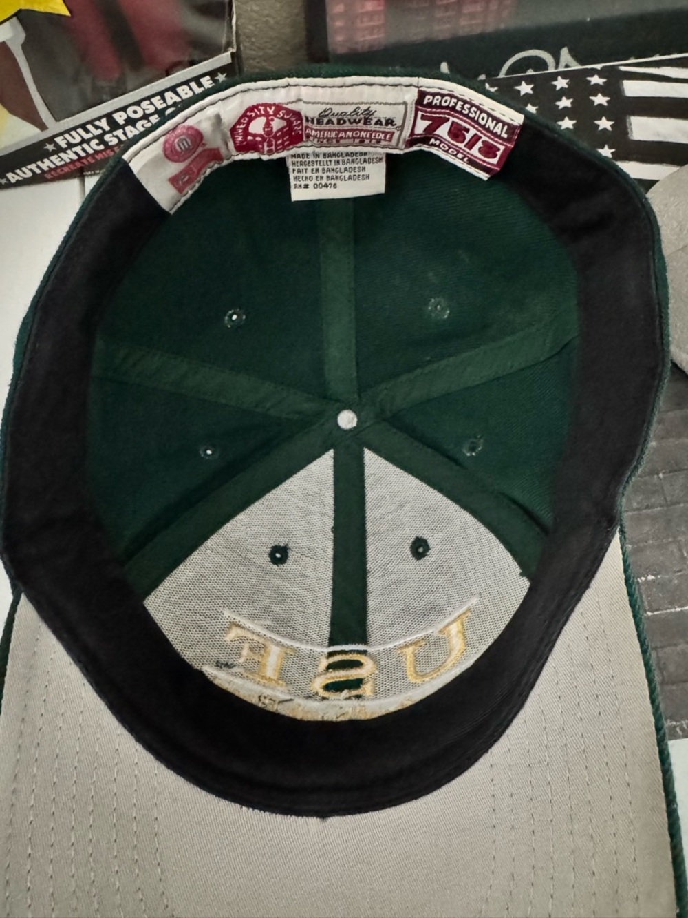 USF University of South Florida Green Baseball Cap fitted size 7 5/8 - Picture 10 of 10
